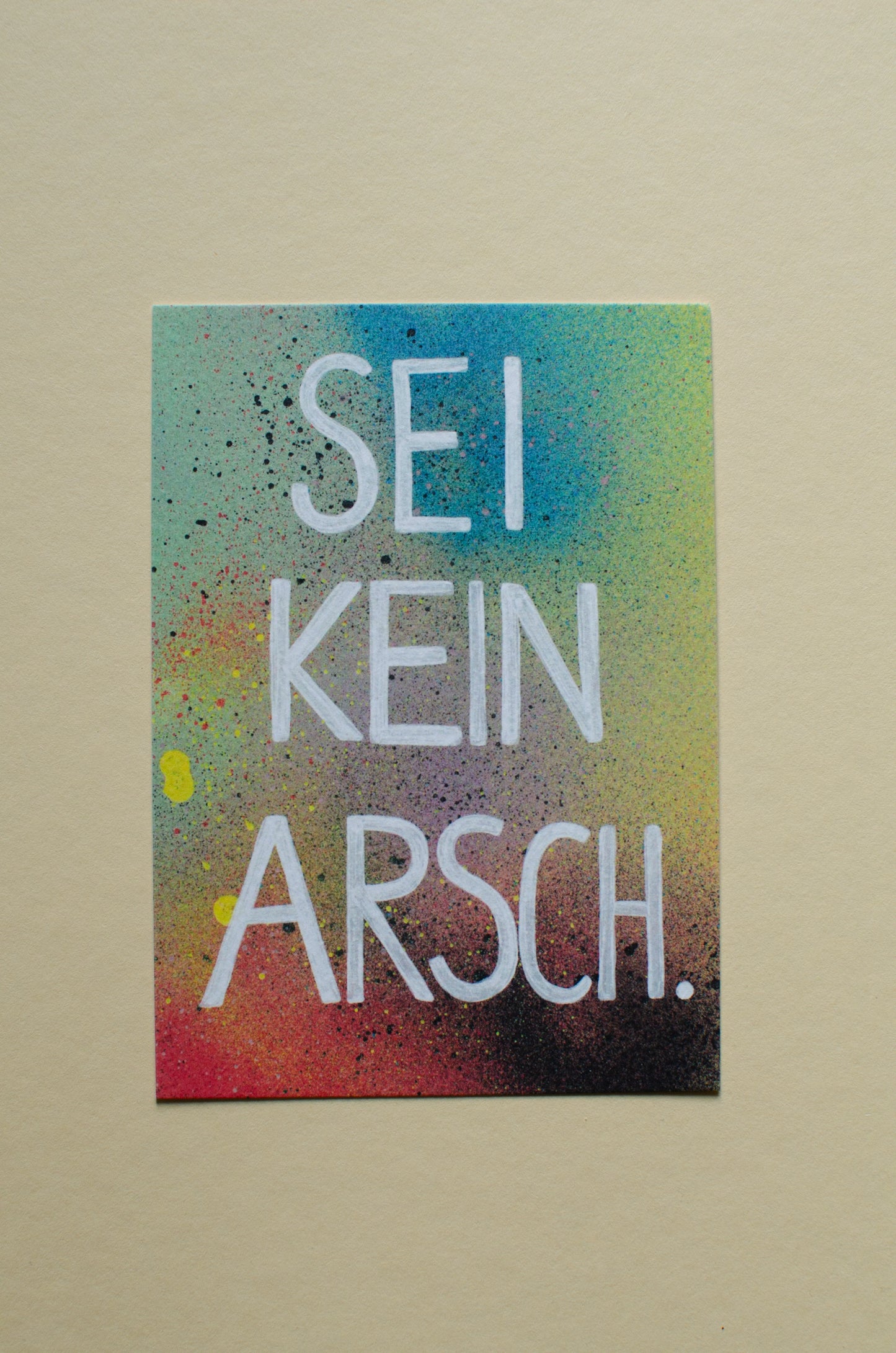 Kunstdruck als Postkarte | Sei kein Arsch. | Grußkarten | Botschaftskarte