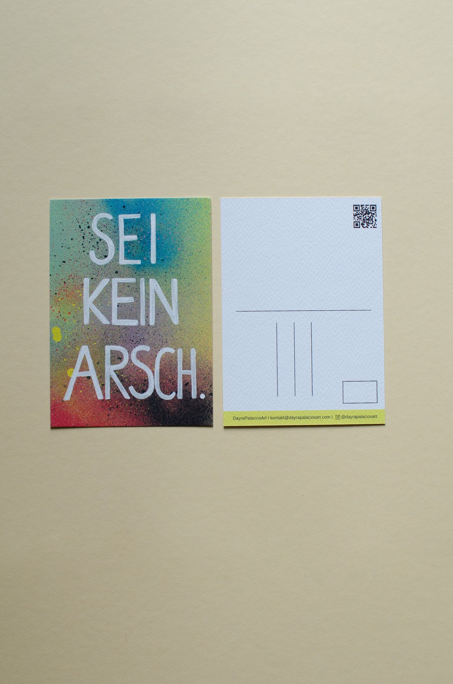 Kunstdruck als Postkarte | Sei kein Arsch. | Grußkarten | Botschaftskarte