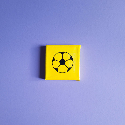 Berliner Kunst | Fußball | BVG Icon | Mini Acrylbild 10x10 | Handgemaltes Unikat aus Berlin auf Leinwand | gelber Hintergrund mit schwarzen Linien