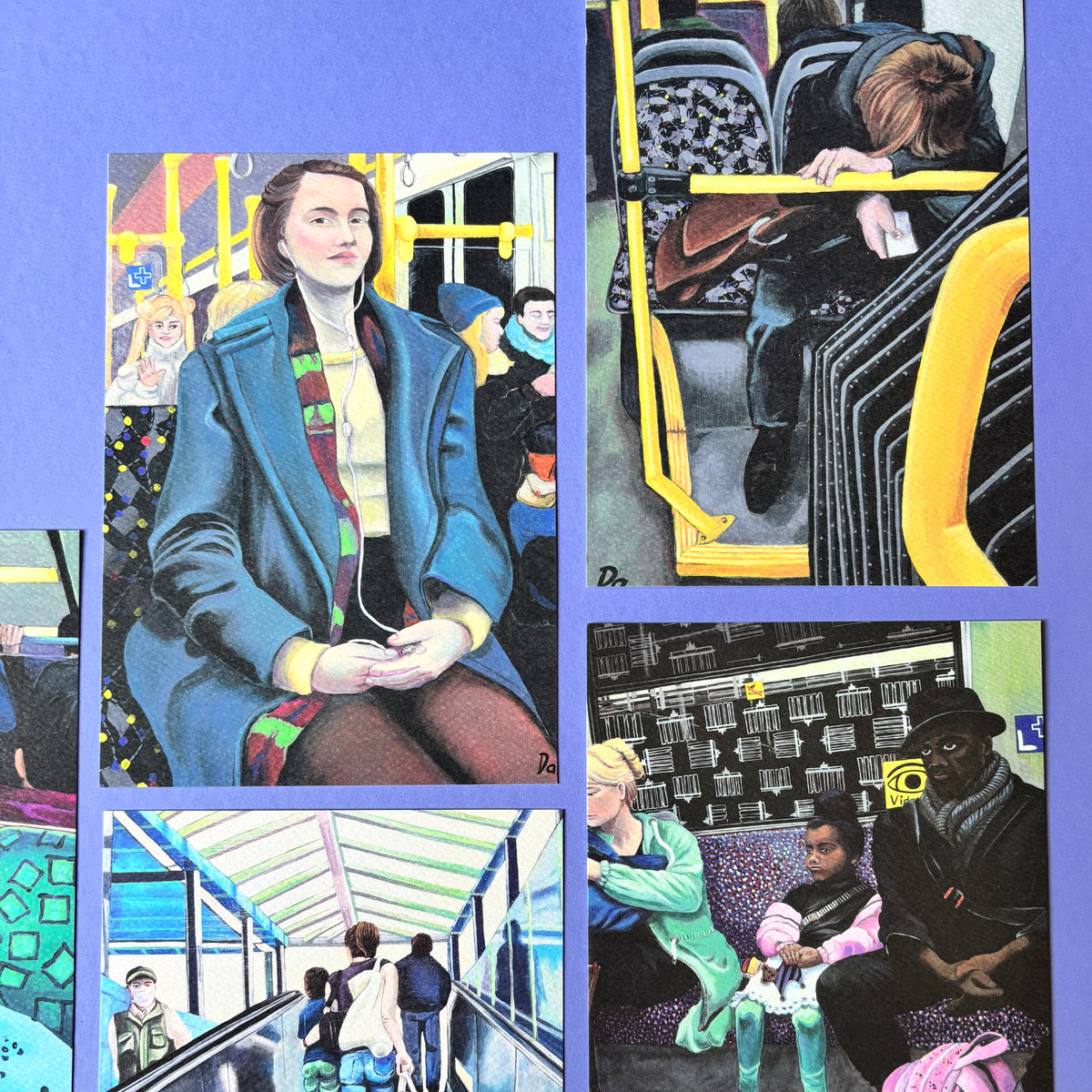 Kunstdruck einer Berliner U-Bahn Szene aus dem Originalgemälde „Mutter und Tochter“. Neben anderen Kunstdrucken2