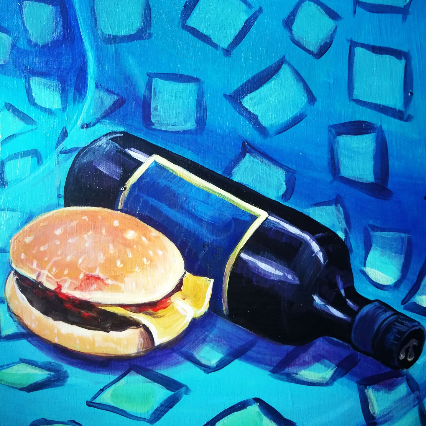 Dinner for One? | Impressionistisches Acrylgemälde | Originalkunst aus Berlin