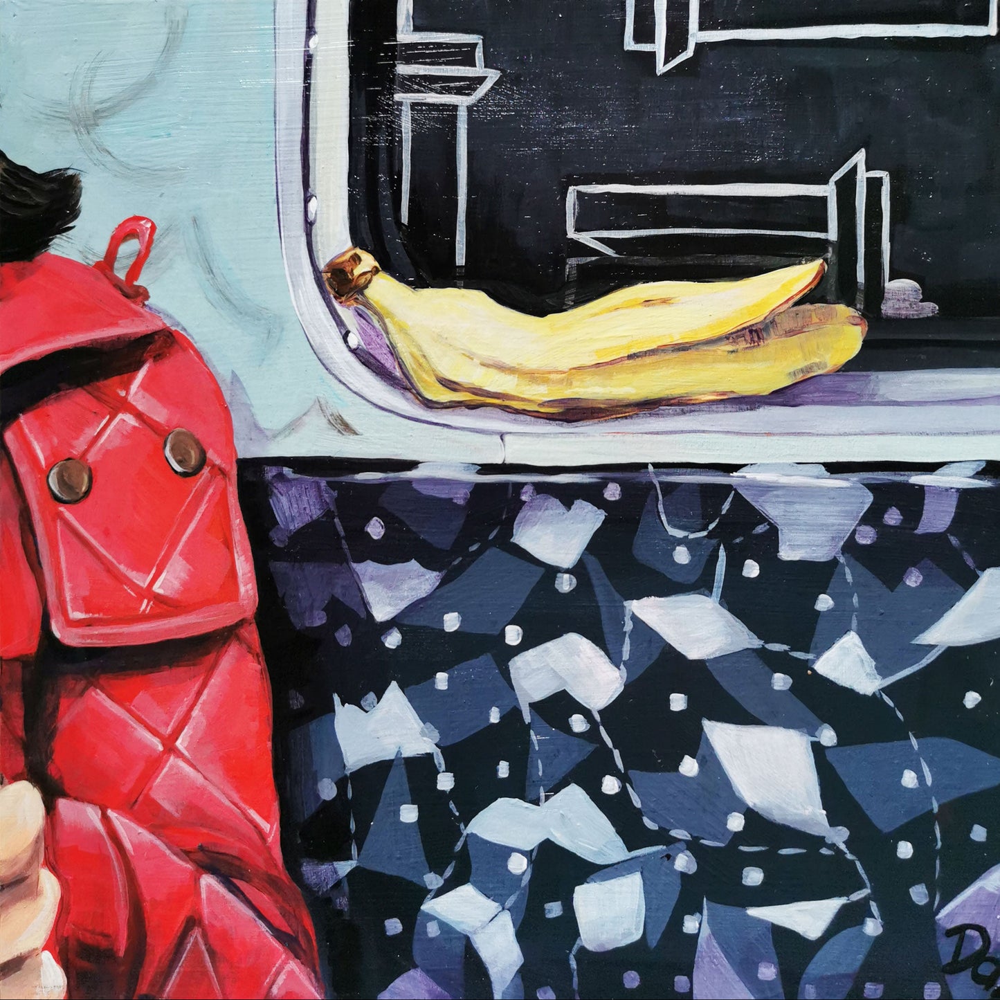 Die vergessene Bananenschale | Impressionistisches Acrylgemälde | Originalkunst aus Berlin