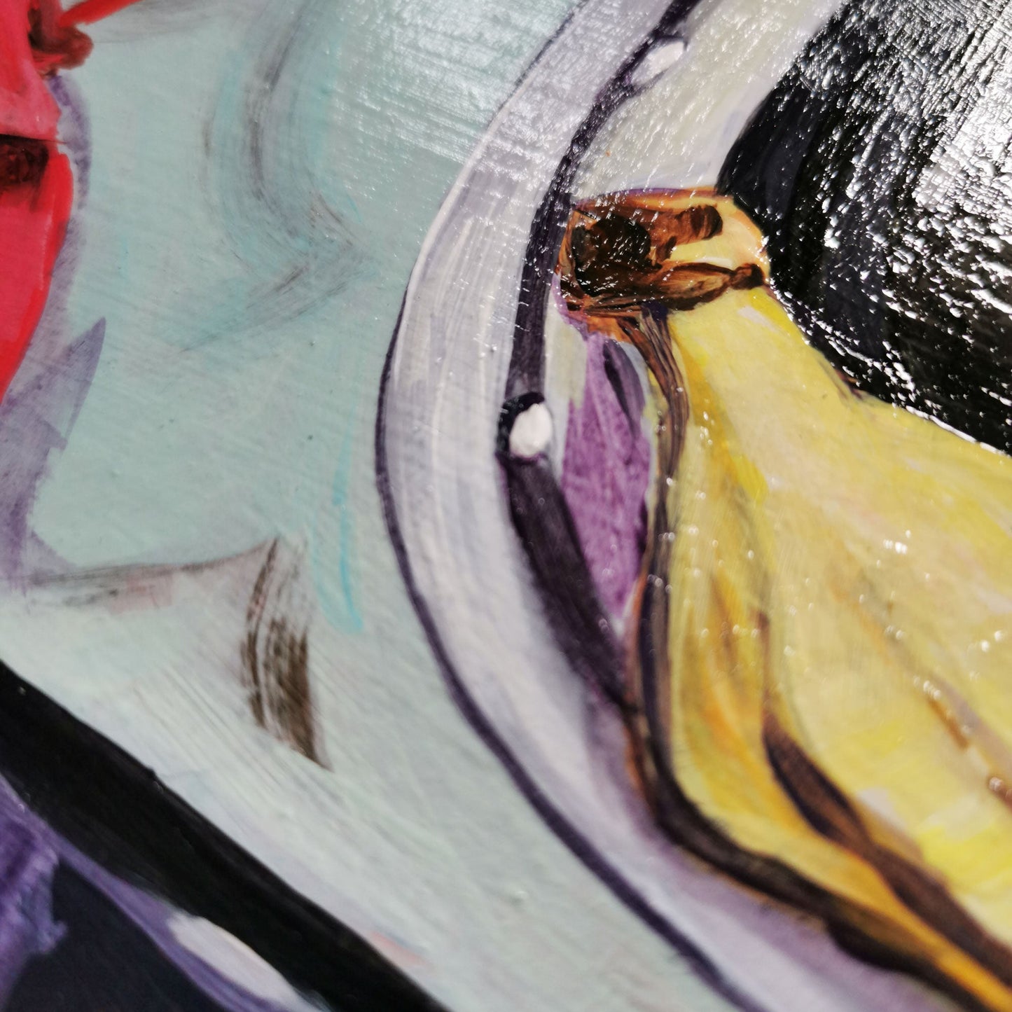 Die vergessene Bananenschale | Impressionistisches Acrylgemälde | Originalkunst aus Berlin