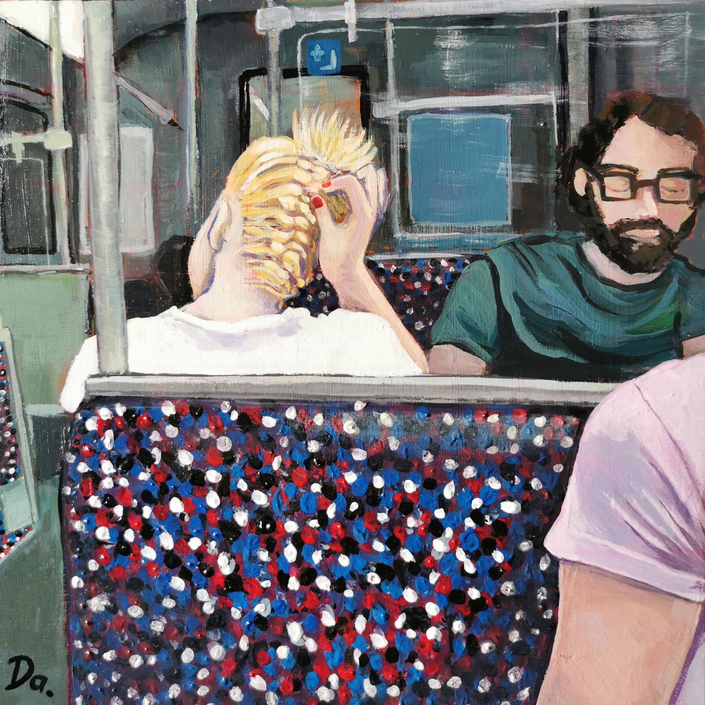 Der Fischgrätenzopf | Impressionistisches Acrylgemälde | Originalkunst aus Berlin