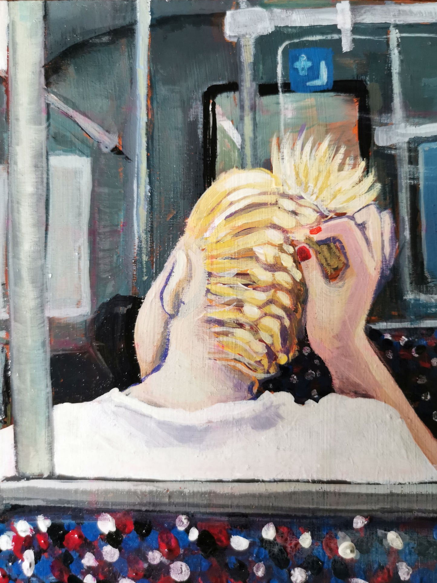 Der Fischgrätenzopf | Impressionistisches Acrylgemälde | Originalkunst aus Berlin