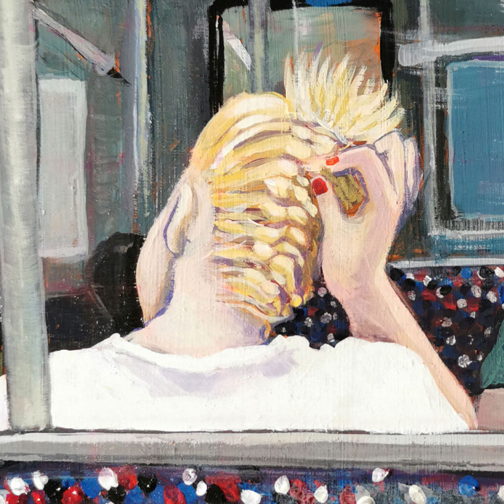 Der Fischgrätenzopf | Impressionistisches Acrylgemälde | Originalkunst aus Berlin